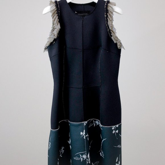 Marie Saint Pierre Black Sleeveless Ruffle Dress - Picture 1 of 9